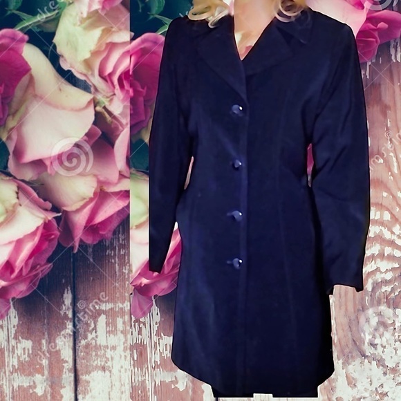GALLERY CLASSIC BLACK LINED TRENCH JACKET COAT SP - Picture 3 of 7